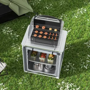 Dark Gray Portable Outdoor Camping BBQ Picnic Kitchen Stand Unit Storage 76cm W x 56cm D x 114cm H