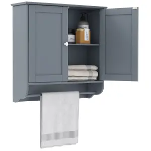 Costway Wall Mounted Bathroom Cabinet Hanging Medicine Cabinet w/ Towel Bar