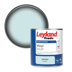 Leyland Trade Vinyl Matt Walls & Ceilings Emulsion Paint Soft Breeze (PPG1235-2) 1L