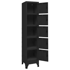 Berkfield Locker Cabinet Black 38x40x180 cm Steel