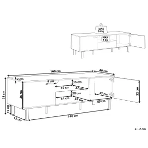 Beliani Traditional TV Stand Light Wood CLAREMONT