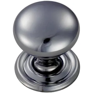 Round Victorian Cupboard Door Knob 32mm Dia Polished Chrome Cabinet Handle