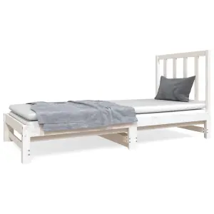 Berkfield Pull-out Day Bed White 2x(90x190) cm Solid Wood Pine