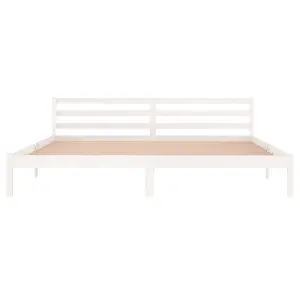 Berkfield Day Bed Solid Wood Pine 200x200 cm Super King White