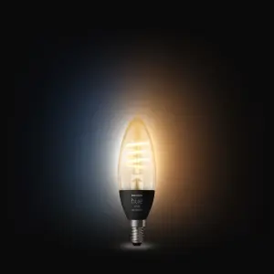 Philips Hue White Ambiance Filament Candle E14 Smart Bulb