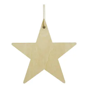 Natural Star Hanging decoration set, Pack of 6