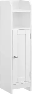 VASAGLE Narrow Bathroom Storage Cabinet with Adjustable Shelves and Door, Freestanding, Bathroom Floor Storage Unit, White