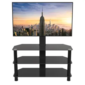 AVF Classic 1m Glass Corner TV Stand for TVs 32-60" - Black