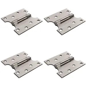 4 PACK - PAIR 102 x 152 x 3mm Parliament Hinge Satin Stainless Steel Internal Door