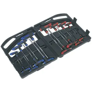 16 Piece Comfort Grip T-Handle TRX-Star and Hex Key Set - Versatile Tool Set for DIY Projects