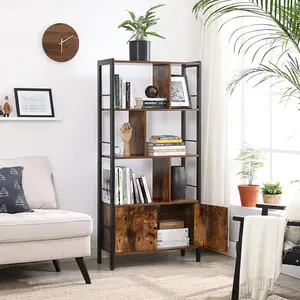 Jazmyne Bookcase Rustic Brown/Black