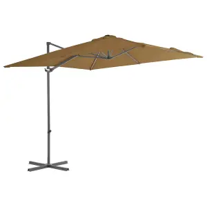 Berkfield Cantilever Umbrella with Steel Pole Taupe 250x250 cm