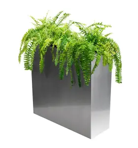 Primrose Zinc Galvanised Tall Cube Planter in Silver 89cm