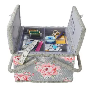 Beautiful Bloom Large Twin Lid Sewing Box 25 x 25 x 17cm - HobbyGift MRLTLE/190