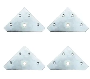 Zinc-plated Mild steel Corner bracket (H)1.5mm (W)82mm (L)82mm, Pack of 4