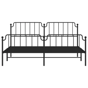 Berkfield Metal Bed Frame without Mattress with Footboard Black 193x203cm