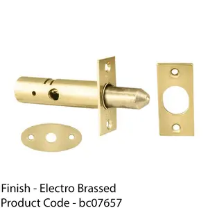 Polished Brass Window Security Bolt - 36mm Length - 33mm Fixing Centres