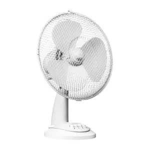 Essentials by Premier Three Speed/Oscillation White Desk Fan