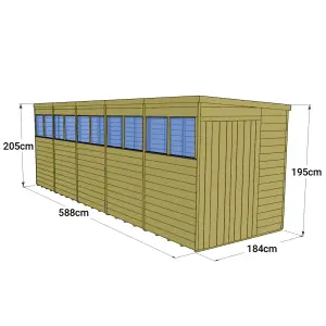 Store More Tongue and Groove Pent Shed - 20x6 Windowed