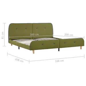 Berkfield Bed Frame Green Fabric 150x200 cm 5FT King Size