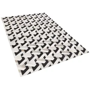 Cowhide Area Rug 160 x 230 cm Black and Grey NARMAN