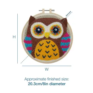 P/NEEDLE OWL - Punch Needle Kit: Yarn and Hoop: Owl - Trimits