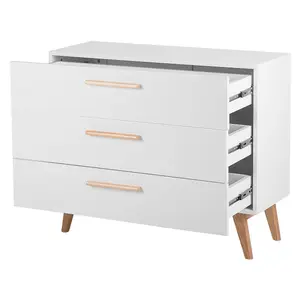 Beliani Scandinavian 3 Drawer Chest White SALEM