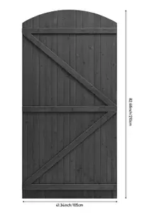 Arch Top Semi Braced Fence Gate, Includes Gate Latch and Anti Sag Support, 105cm x 210cm