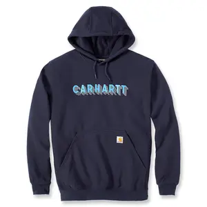 Carhartt Rain Defender Loose Fit Midweight Logo Graphic Sweatshirt Navy XL