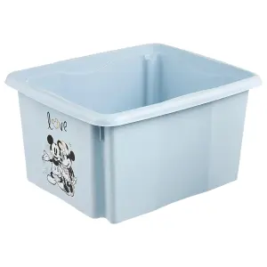 Keeeper Set of 2 Mickey Mouse Turn Around Stackable Box 24 Litre with Lid - Cloudy Blue