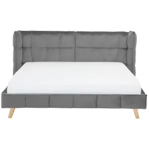 Velvet EU Super King Bed Grey SENLIS