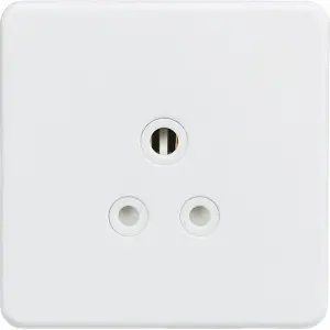 Knightsbridge Screwless Unswitched Round-Pin Socket 5A Matt White - SF5AMW