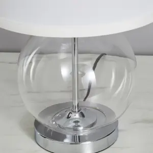 Litecraft Rhonda Chrome 1 Light Small Globe Table Lamp