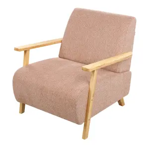 Beliani Retro Armchair LESJA Fabric Pink