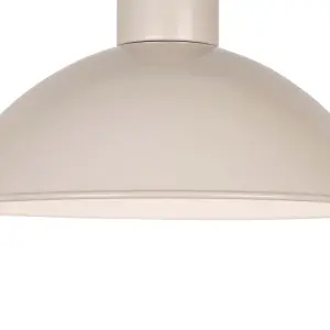 First Choice Lighting Set of 2 Domed Taupe Grey Easy Fit Metal Pendant Shades