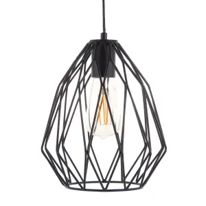 Metal Pendant Lamp Black MAGRA