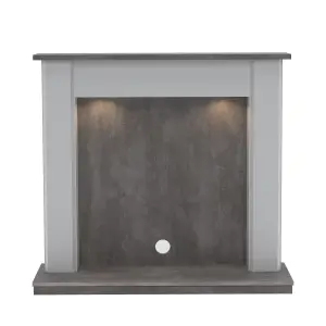 Be Modern Emmbrook Grey & Slate effect Fire surround set with Lights included