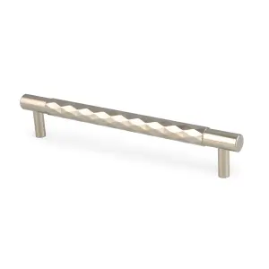 160mm Polished Nickel Diamond Cut Cabinet Handle Kitchen Cupboard Door Drawer Pull Textured Bathroom Bedroom Furniture Replacement