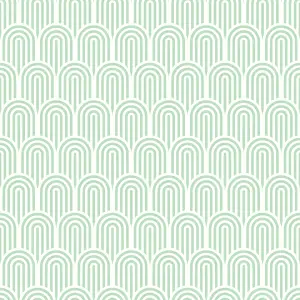 Hoopla Walls Retro Arch Mint Green 10m Wallpaper Matt Smooth