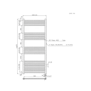 Right Radiators Prefilled Thermostatic Electric Heated Towel Rail Straight Ladder Warmer Rads - Chrome 1400x600 mm