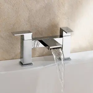 Nes Home Saturn Waterfall Tap Set - Basin Mono & Bath Filler Mixer