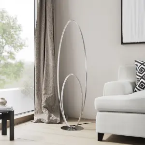 GoodHome Pegmati Silver effect LED Floor lamp