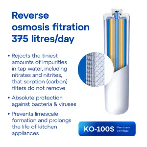 AQUAPHOR RO-202S automatic Reverse Osmosis Under Sink Drinking Water Filtration System. Removes viruses, bacteria, heavy metals