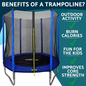 Dellonda 6ft Heavy Duty Outdoor Trampoline for Kids with Safety Enclosure Net