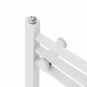 Right Radiators Prefilled Thermostatic Electric Heated Towel Rail Straight Ladder Warmer Rads - White 800x600 mm