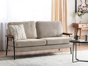 Beliani Traditional Fabric Sofa Taupe AKRANES