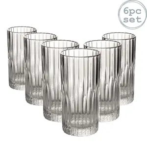 Duralex - Manhattan Vintage Collins Glasses - 305ml Highball Cocktail Tumblers - Pack of 6