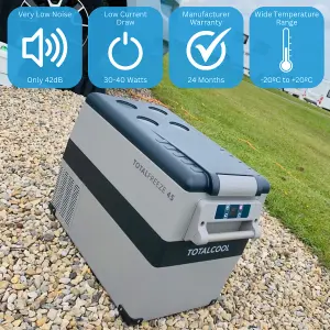 Totalfreeze Portable Fridge Freezer - 12V 24V Volt Outdoor Van Fridge - App Controlled Dual Zone Car Refrigerator - 55 litre