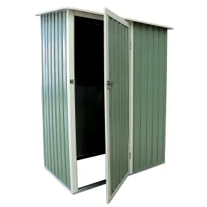 Charles Bentley 4.7ft x 3ft Metal Storage Shed Chest Small Green Roof Door Apex