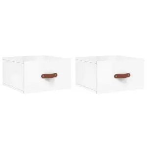 Berkfield Wall-mounted Bedside Cabinets 2 pcs High Gloss White 35x35x20 cm